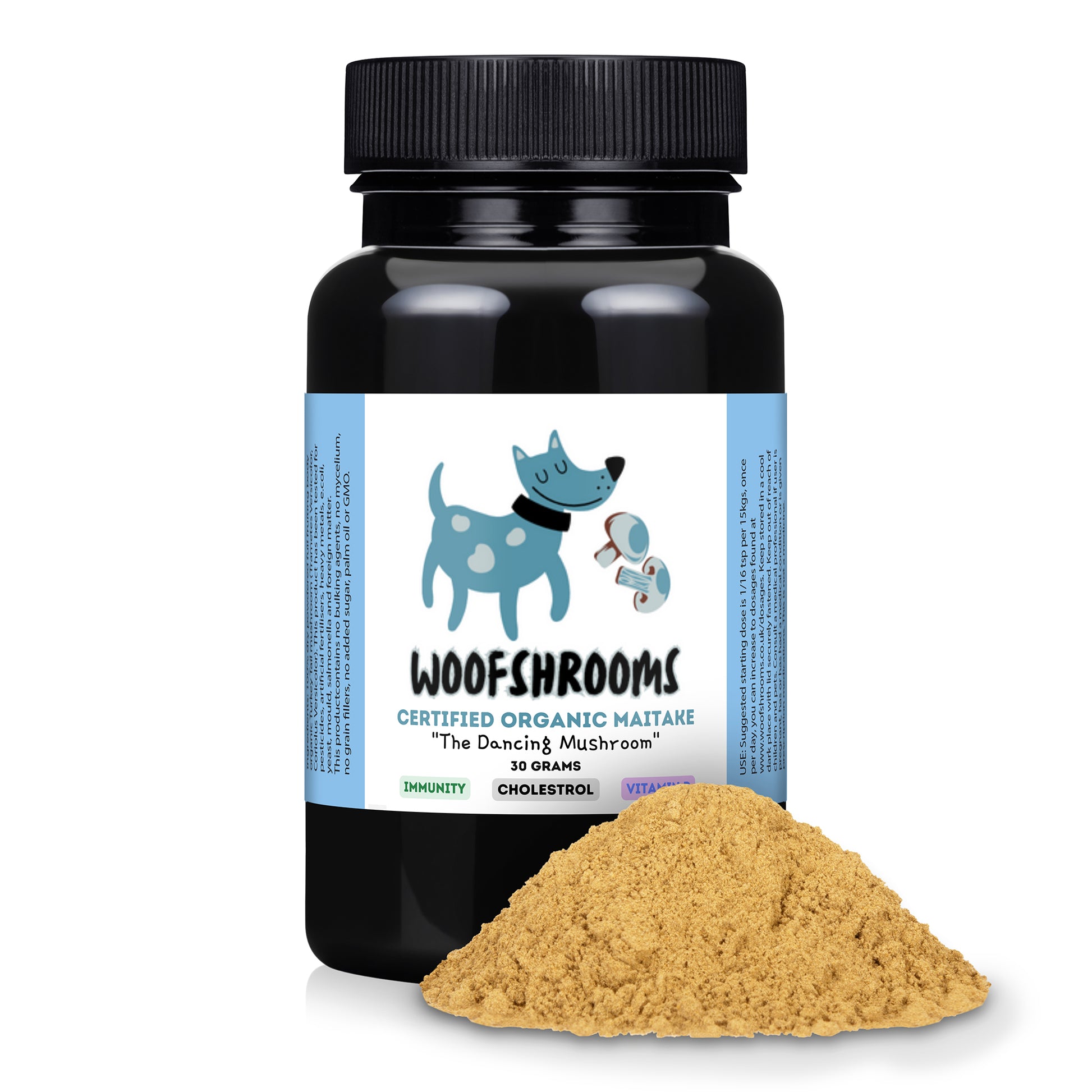 Maitake mushrooms supplement that is safe for dogs.