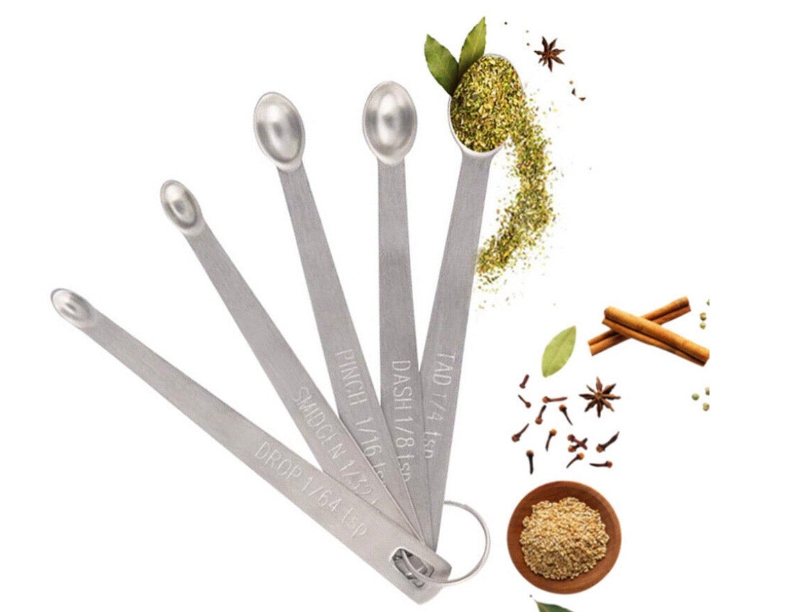 5 Piece Stainless Steel Measuring Spoons Set